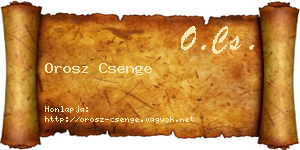Orosz Csenge névjegykártya